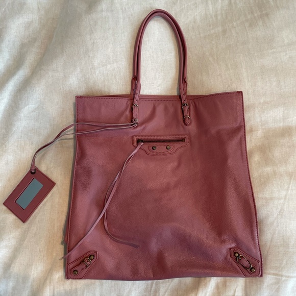 BALENCIAGA rose pink papier tote bag - Picture 2 of 12